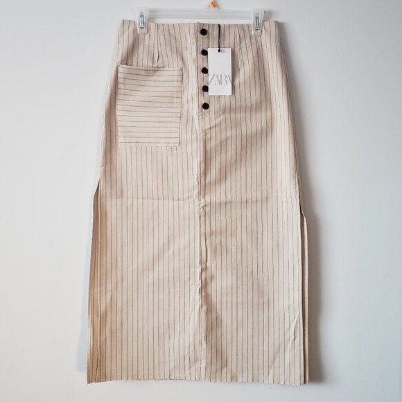 NWT Zara Midi Striped Skirt - Picture 4 of 7